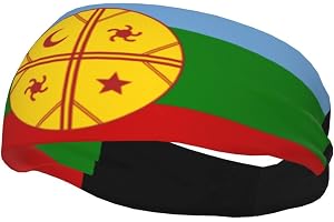 Sportpannband Mapuche flagga hårband absorberande basket pannband halkfria hårband för cykling vandring yoga