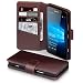 Produktbild Microsoft Lumia 950 Funda Cartera de autentico cuero con compartimento para billetera - Marron