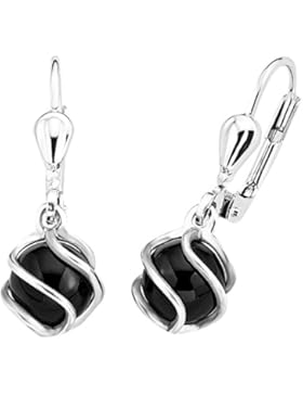amor Damen-Ohrhänger 925 Silber rhodiniert Onyx schwarz Rundschliff - 2017170