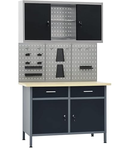 Armadio Da Parete Kupper In Acciaio E Plastica - Blu Navy, Porte Bloccabili, Scatole Di Stoccaggio Incluse