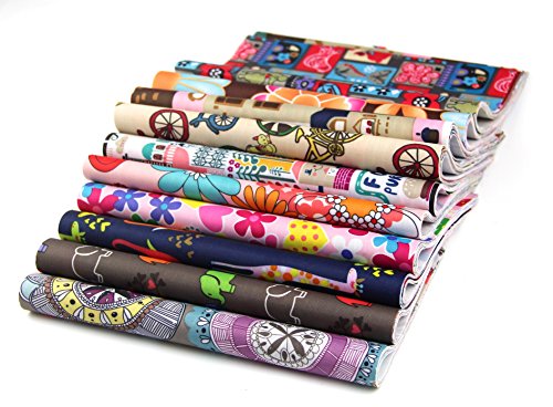 RayLineDo® Packung mit 15 x 20cm * 25cm Verschiedene Muster Polyester Patchwork Stoff Bundle Squares Steppen Scrapbooking Nähen Artcraft Tasche Hand machen Projekt Stoff