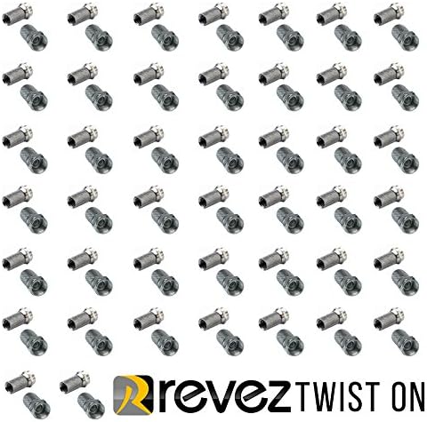 Revez Twist On F-Connector for Standard Domestic Satellite Cable - such as CT100 / WC100 / WF100 / TX100 / H109F / PH100 / RG6 & WF100 (10 Units)