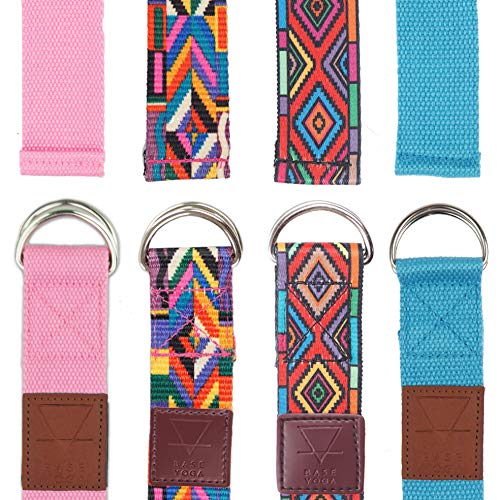 Yogi-Bare Yoga Spalline 182cm x 3.8cm Cotone Naturale Allungato Cintura - Multi-Colore Pttn. 2