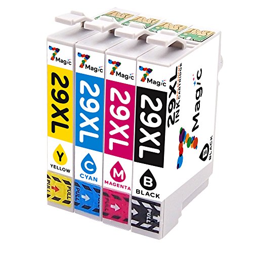 7Magic Kompatible Druckerpatronen Ersatz für Epson 29XL Tintenpatronen für Epson Expression Home XP-342 XP-332 XP-432 XP-442 XP-335 XP-435 XP-345 XP-445 XP-235 XP-247 XP-245 XP-330 XP-430 Drucker ( Schwarz/Cyan/Magenta/Gelb 4-Pack )