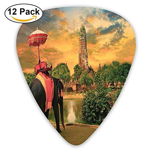 Elephant Dressing With Thai Kingdom Tradition Accessories Pagoda In Ayuthaya Guitar Picks 12pack - 