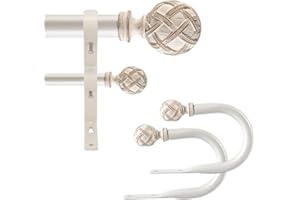 Ycolnaefllr Zestaw podwójnych karniszy o średnicy 1 cala, podwójny karnisz, regulowany w zakresie od 48 do 84 cali (121 cm-213 cm) z uchwytami do zasłon, zestaw podwójnych karniszy okiennych, wyblakły