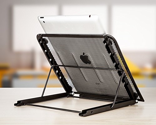 Laptopständer, belüftet, verstellbar, Metall Ineinander Notebook Standplatz, 24x19CM / 9.45×7.48Inch (schwarz) - 4