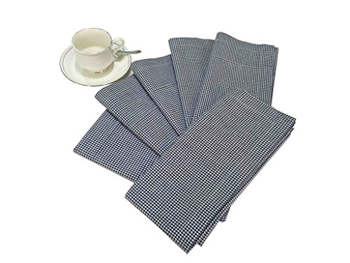 Milano Home Gingham Checks Black Set of 6 Cotton Napkins RS.349 (61.00% Off) - Amazon
