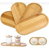 Smartizi Oval Doğal Bambu Sunum Tabağı - 23x12 cm Yuvarlak Hatlı D&uuml;z Servis Tepsisi - Sushi, Tatlı ve Kahve Sunumluk