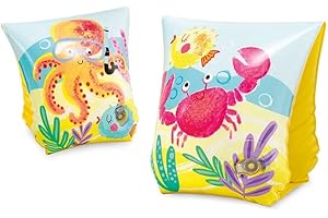 QCHOMEE Kids Swim Armbands Cute Inflatable Arm Bands Toddler Girls Boys Aged 2-6 Years Swim Floater Sleeves Safety Water Wings Arm Circle Float Swimming Ring for Boys Girls Beginner Swimmer