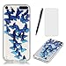 Produktbild Lotuslnn iPod Touch 5G/6G Hülle, iPod Touch 5 Case TPU Silikon Transparent Schutzhülle Tasche Housse (Hülle+ Stylus Pen + Tempered Glass)-blauer Schmetterling