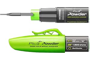 Pica Spraymarker Powder 2020 Grün I Fluoreszierender Bohr- & Tieflochmarker bis 250 mm I Nachfüllbares Markierspray mit bis zu 1500 Schuss I Handwerker Werkzeug für auf dem Bau, Montage & Installation