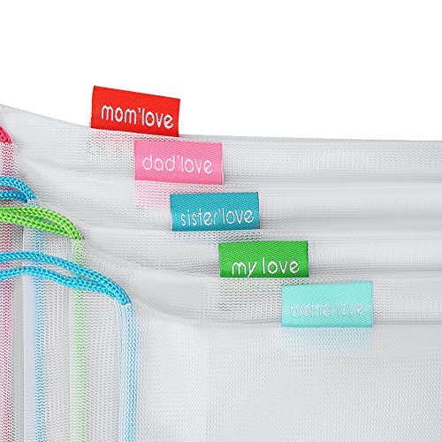 wiederverwendbar erzeugen Mesh Tasche, Set von 5/7/12, leicht waschbar Mesh Tasche für Lebensmittels Veggie Obsthorde Shopping (30,5 x 43,2 cm 30,5 x 35,6 cm, 30,5 cm 20,3 cm gemischt) Set of 5 - 2