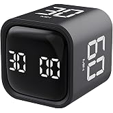 QUMOX Timer Cubo 5 10 30 60 Minuti, Timer Digitale Ricaricabile con Sensore di Gravità, Modalità Manuale, Vibrazione e 2 Live