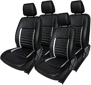 Khushal Leatherite Car Seat Covers Designer Front and Back Seat Cover Set for Maruti Alto k10 New k10 2016 to 2021 (Black/Orange)