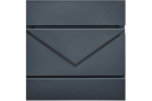 SONGMICS XXL Briefkasten, Postkasten, Zeitungsfach, V-förmiges Sichtfenster, Schloss, modern, einfache Montage, anthrazit GMB054G01