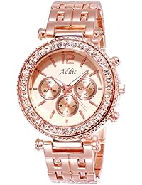 Addic Classic Rose Gold Crystal Studded Watch for Women & Girls
