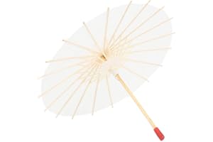 Hztyyier Paraguas de papel a prueba de lluvia, sombrilla de papel hecha a mano con sombrilla de papel chino Ideal para bodas, damas de honor - Blanco puro