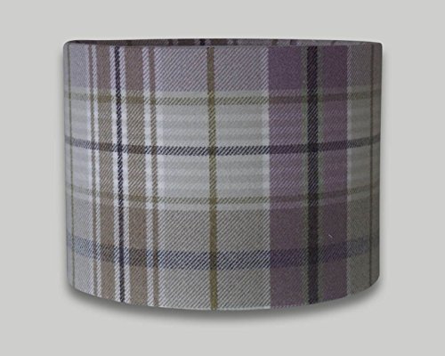 Troon Lavender Purple Cream Beige Grey Tartan Check Drum Lampshade 20cm 25cm 30cm 35cm 40cm 50cm 60cm 70cm Lamp Shade Lightshade