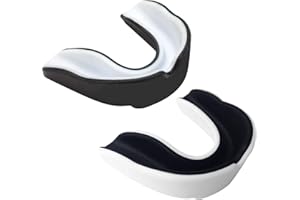 YITOBICI Ochraniacz na zęby, maseczka ochronna na zęby dla dorosłych, sportowa ochrona jamy ustnej do boksu, MMA, sportów walki, hokeja, piłki nożnej, 2 sztuki, czarno-biała