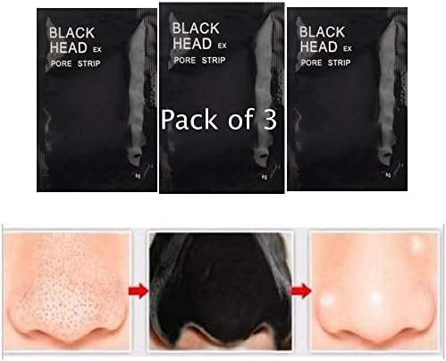 GutarGoo (3 Pack 18g) Genuine Pilaten Activated Charcoal Carbon Peel Off Diy Purifying Black Mask for Blackhead Whitehead Pores Deep Cleaner Dust Pimple Acne Remover from Face Nose for Men and Women
