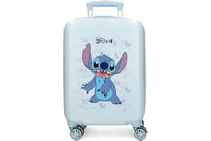 Joumma Bags Disney Happy Stitch Kabinenkoffer, Kofferset, Hergestellt aus ABS, einem widerstandsfähigen und leichten Material, Seitliches Zahlenschloss