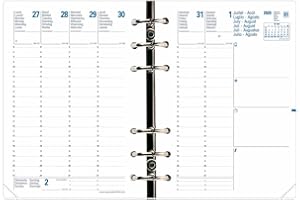 Quo Vadis - Recharge Organiseur - 2025-2026 - Compactimer - Semainier Planning - Multilingue - 17 mois de août à décembre - 11,5x16 cm - Papier Clairefontaine blanc - Fabrication française