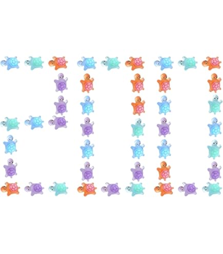 200 Mini Schildkröten Figuren - Nachtleuchtend Für Resin Kunst & Deko 0.7x1.1 Cm