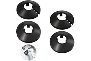 HEUSKAY 10 Pcs 35mm Plastic Radiator Pipe Covers Black Pipe Collars Split Plastic Lightweight Escutcheon Cover Plate for Wall Pipe Tube Decoration