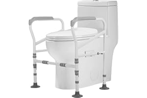 YBAYMY Podpórka do toalety z regulacją wysokości, pomoc przy wstawaniu WC, bez wiercenia, stelaż zabezpieczający do toalety, pomoc w wstawaniu dla seniorów, niepełnosprawnych i kobiet w ciąży