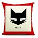 Vanki cute animal serial Cotton Linen Square Decorative Throw Pillow Case Cushion Cover 18 x 18 inches ,meow lovely black cat pattern