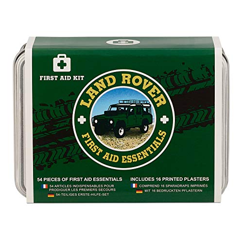 50 Piezas Landrover Defender Viaje botiquín de Primeros Auxilios con Capas Impermeables en una mano de estaño. Landrover Perfecto Defensor Regalos Para Los Hombres