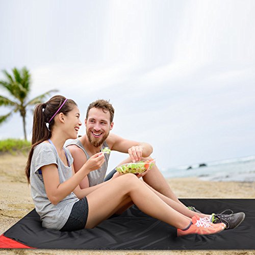ODOLAND Allrounder Picknickdecke – Ultraleichte Stranddecke/Campingdecke, zusammenfaltbar auf Hosentaschenformat, wasserabweisende Outdoor Plane - 7