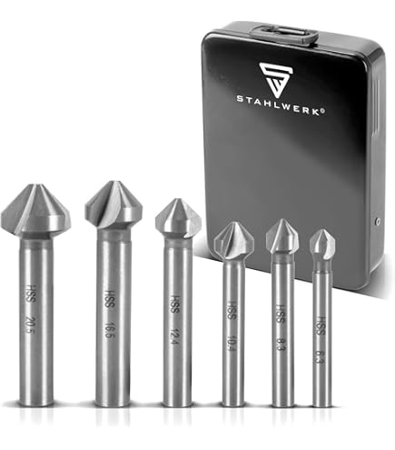 Fraise à Chanfreiner TOATELU HSS-G - Lot De 6 Tailles (6.3-20.5mm) Pour Acier, Alu, Laiton