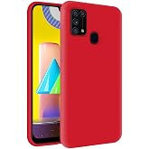 KZY İletişim Samsung Galaxy A21s ile uyumlu Kapak I&ccedil;i Kadife Soft Logosuz Lansman Silikon Kılıf - Kırmızı