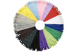 DOITEM 75pcs 40cm / 15 pulgadas invisible multicolor Nylon bobinas cremalleras para costura y manualidades 15 colores