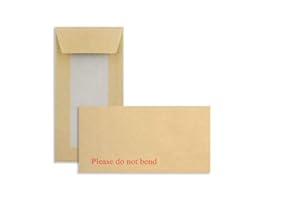 TGL PACKAGING 50x DL Manilla Hard Board Back Envelopes - 220x110 mm - Cardboard Backed Please Do Not Bend Envelope with Peel & Seal Strip - Perfect for Mailing, Posting & Storing Important Documents