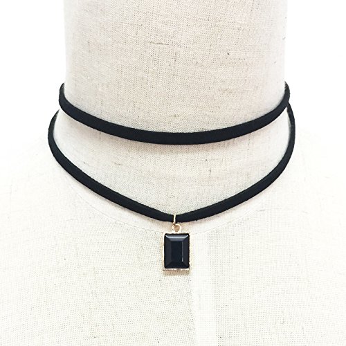 Preisvergleich Produktbild Kristall Choker / Collier Kette Schwarz / Gold