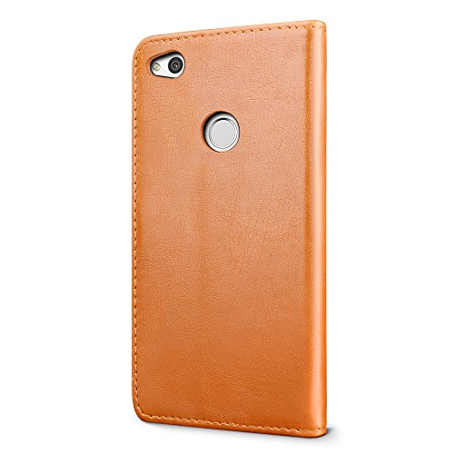 Funda Huawei P8 Lite 2017  SLEO Cartera Carcasa Piel Plegable Cubierta del Tir  n Estilo Retro PU con Ranuras de Tarjetas para Huawei P8 Lite 2017 - Marr  n