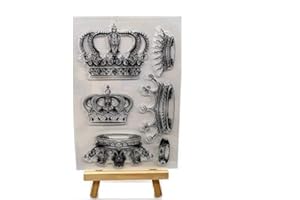 WooYangFun Joyful Home 1pc Crown Rubber Clear Stamp for Card Making Decoration and Scrapbooking