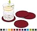Produktbild FILU Filzuntersetzer rund 8er Pack einfarbig (Farbe wählbar) dunkelrot/Bordeaux – Untersetzer aus Filz für Tisch und Bar als Glasuntersetzer/Getränkeuntersetzer für Glas und Gläser