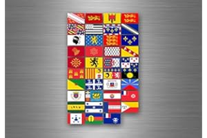 Akachafactory Planche Autocollant Sticker Etiquette Drapeaux Region Province Etats France