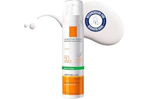 LA ROCHE-POSAY La Roche Posay Bruma facial SPF50, Anti-Brillos, Hidrata y Protege, Acabado Invisible, Con Fragancia, Apta para Pieles Sensibles, Anthelios, Invisible, 75 ml