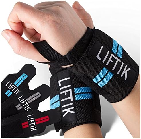 LIFTIK Weight Lifting Wrist Wraps, Adjustable Athletic Wrist Straps, Set of 2