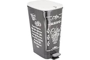 KIS Curver Chic L Bin, poubelle à pédale avec anneau d'arrêt de sac pour la maison et la cuisine, capacité 50-60 litres, mesure 29 x 44,5 x 60,5 cm