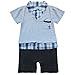 EFE Baby Boys Gentleman Romper Suits Infant Toddler Jumpsuit Outfits Clothes Grey 9-12 Months