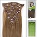 15'' 18'' 20''22'' 7pcs Clip in Remy Real Human Hair Extensions Straight 24 colors for Choose Beauty Hair Style (15inch  70g, 12 light brown)