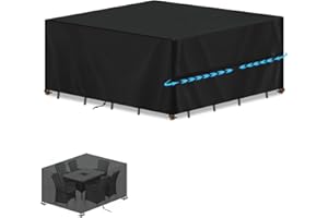 SIMPHAUS Coprimobili da Esterno Impermeabile Copertura Tavolo Esterno Telo Protezione Tavolo Esterno Telo Copritavolo Antipioggia da Mobili Esterno Balcone Anti-UV Tessuto Oxford 420D 140x110x85cm