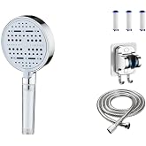 Deyhome 4'l&uuml; Set Filtreli Duş Başlığı 6 Fonksiyonlu Y&uuml;ksek Basın&ccedil;lı, Yapışkanlı Askı, &Ouml;rg&uuml;l&uuml; Hortum ve Yedek Filtre Seti