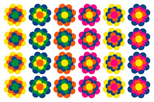 85 Prilblumen Aufkleber Maxiset in 5 Größen, Retro Style 70er Jahre Kult, Wandsticker - 5